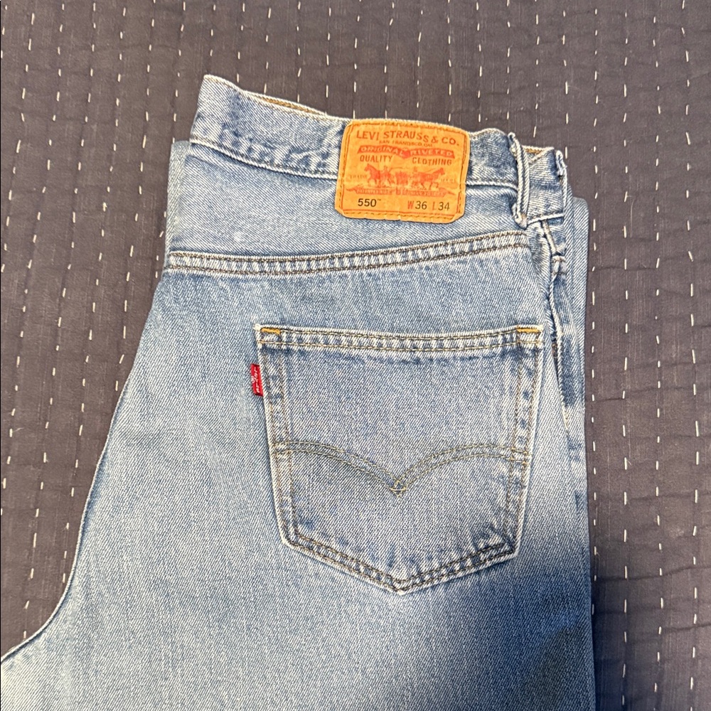 Levi's Light Blue Relaxed Fit 550 Jeans  36x34